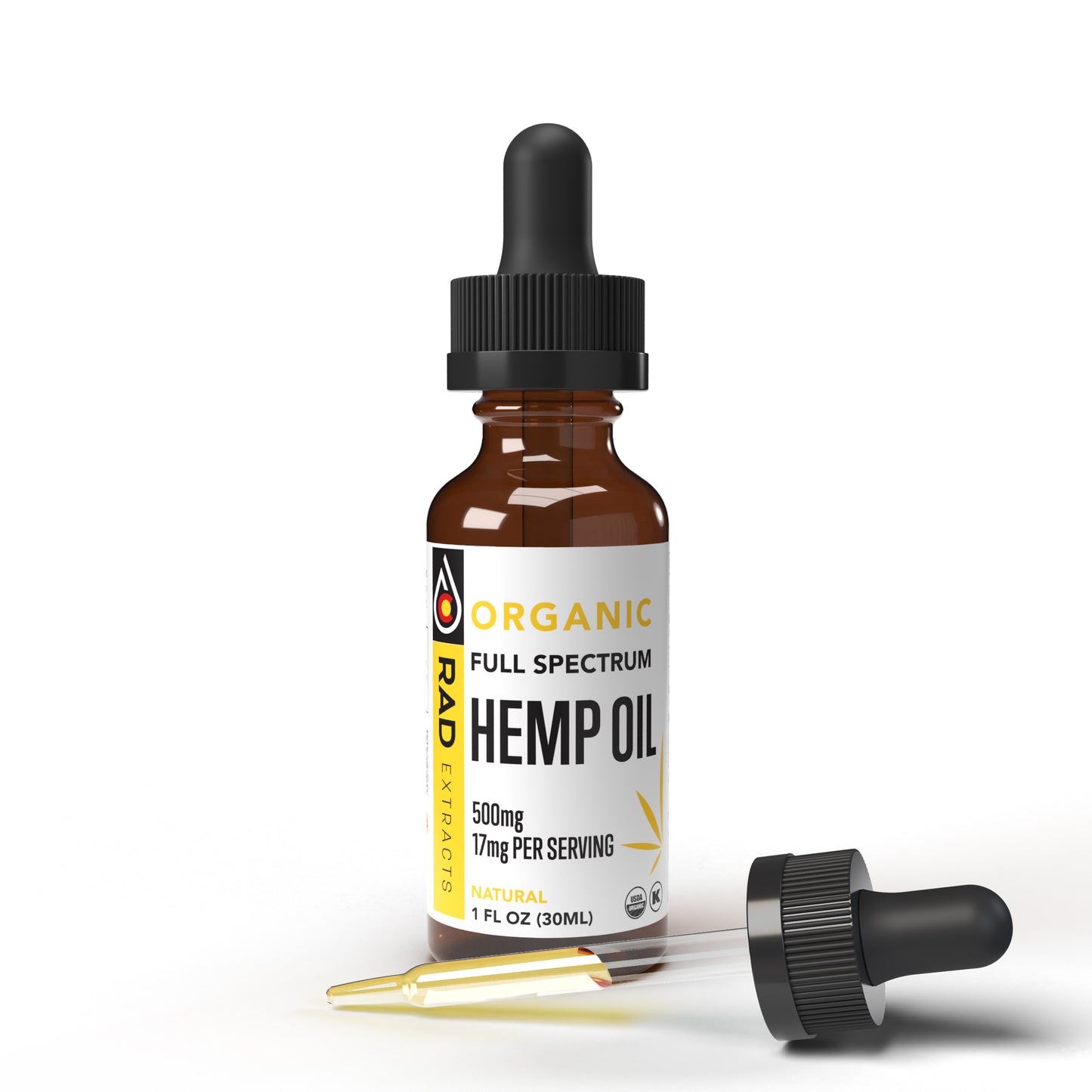 500mg Organic Certified Full Spectrum Hemp Tincture