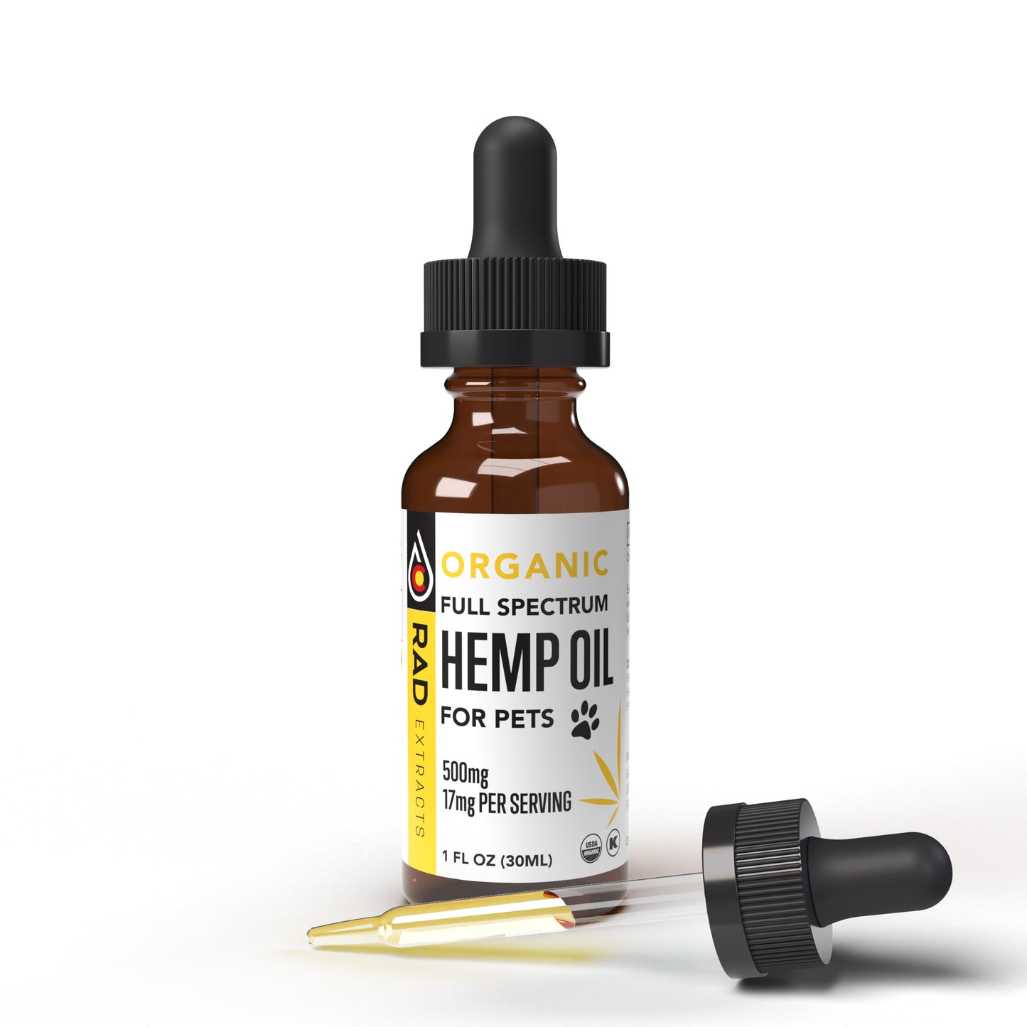 500mg Organic Certified Tincture-Full Spectrum for Pets