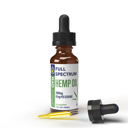 2000mg Tincture-RAW Full Spectrum Hemp Tincture Blueberry Flavor